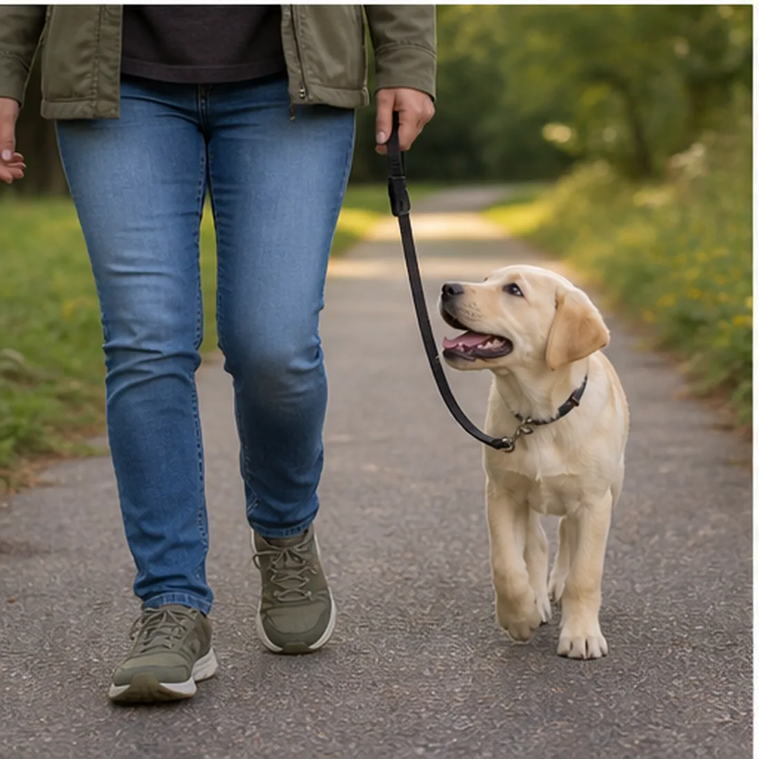 Labrador puppy leash foundation training